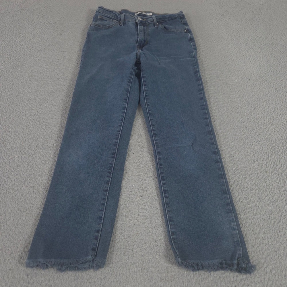 Levi's Jeans Womens 26 Blue 724 High Rise Straight Raw Hem Stretch Denim Pants